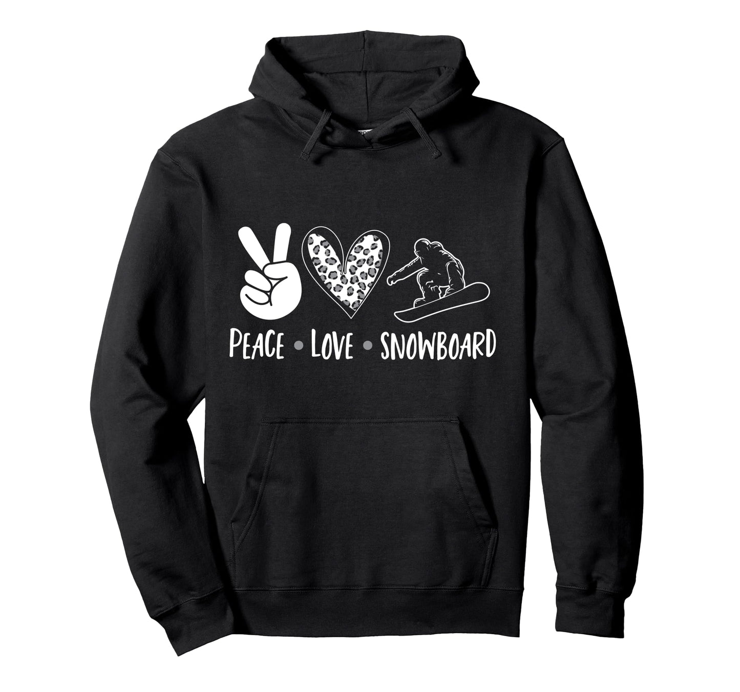 Snowboarding Snowboard Peace Love Hoodie - Casual Everyday Wear Unisex - T-Shirt, Sweatshirt, Hoodie