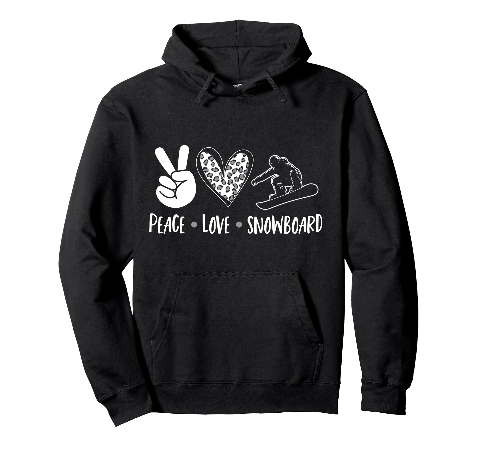 Snowboarding Snowboard Peace Love Hoodie - Casual Everyday Wear Unisex - T-Shirt, Sweatshirt, Hoodie