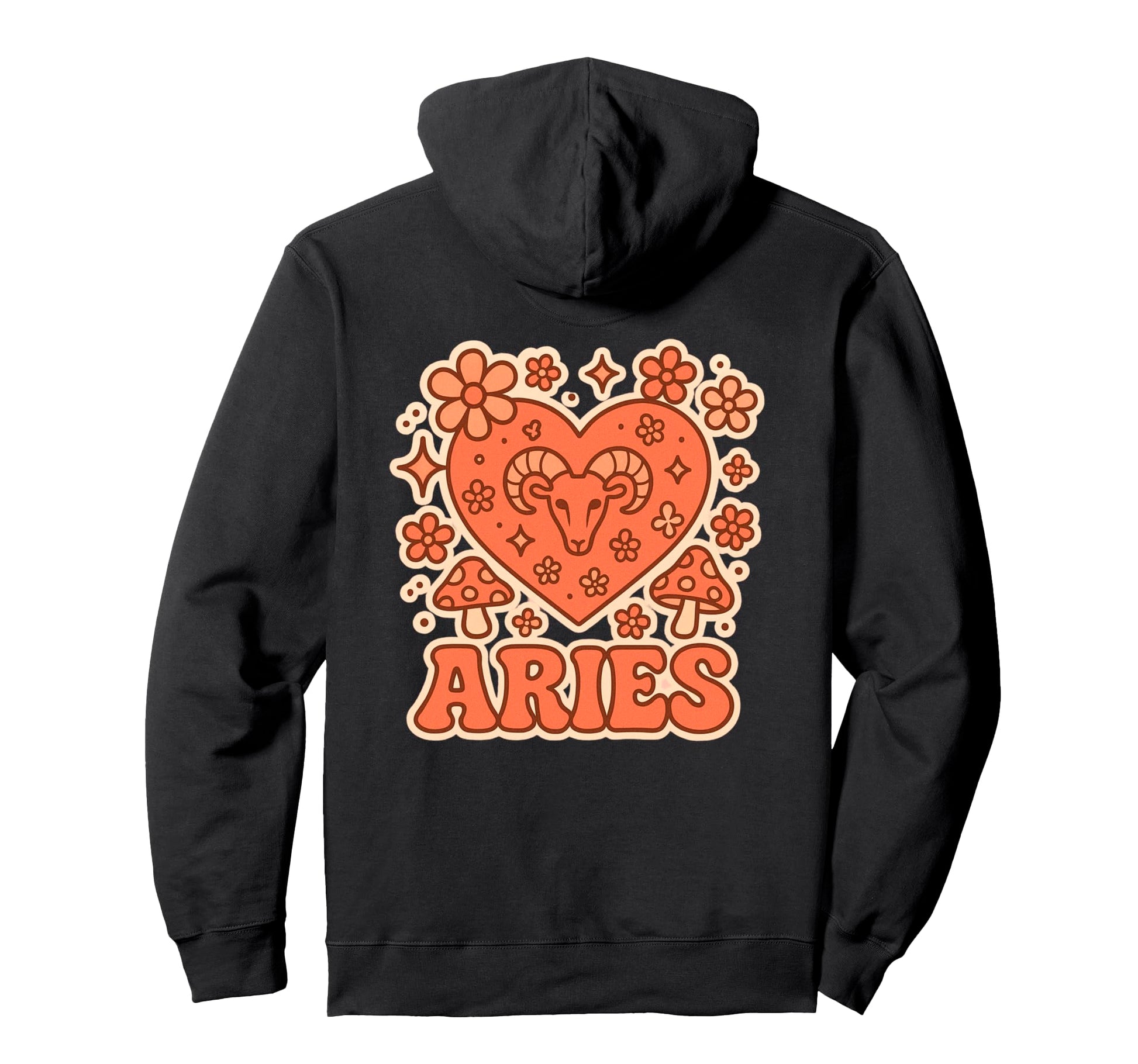Aries Zodiac Sign Heart Ram Hoodie - Unique Graphic for Adults - T-Shirt, Sweatshirt, Hoodie