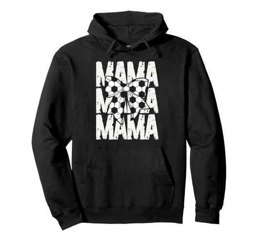 Soccer Mama Coquette Bow Sports Mom Hoodie - Trendy Graphic for Adults - T-Shirt, Sweatshirt, Hoodie