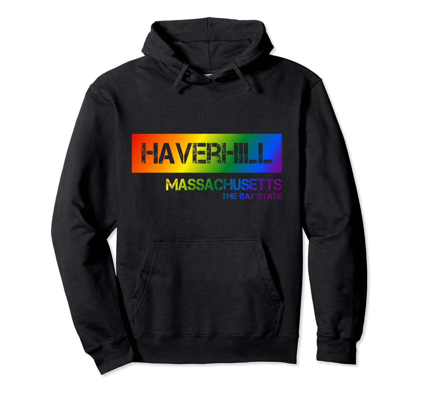 Haverhill Massachusetts Lgbtqai Rainbow Hoodie - Graphic Print Men Women - T-Shirt, Sweatshirt, Hoodie