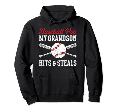 Baseball Pop Funny Grandpa Pop Baseball Hoodie - Trendy Graphic Men Women - T-Shirt, Sweatshirt, Hoodie