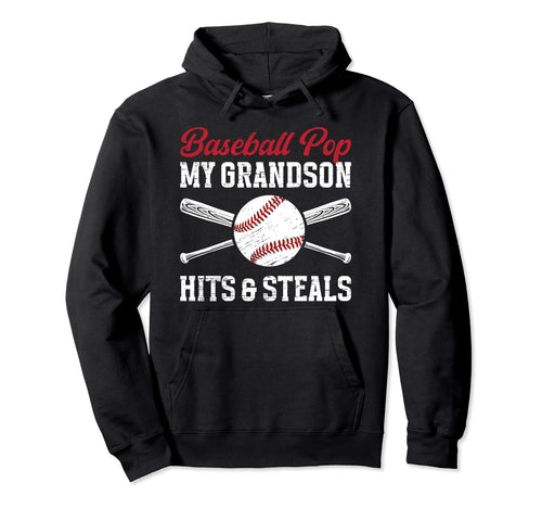 Baseball Pop Funny Grandpa Pop Baseball Hoodie - Trendy Graphic Men Women - T-Shirt, Sweatshirt, Hoodie