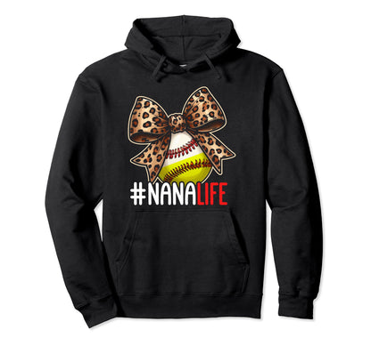 Nana Ballers Softball Baller Grandma Hoodie - Aesthetic Graphic Unisex - T-Shirt, Sweatshirt, Hoodie
