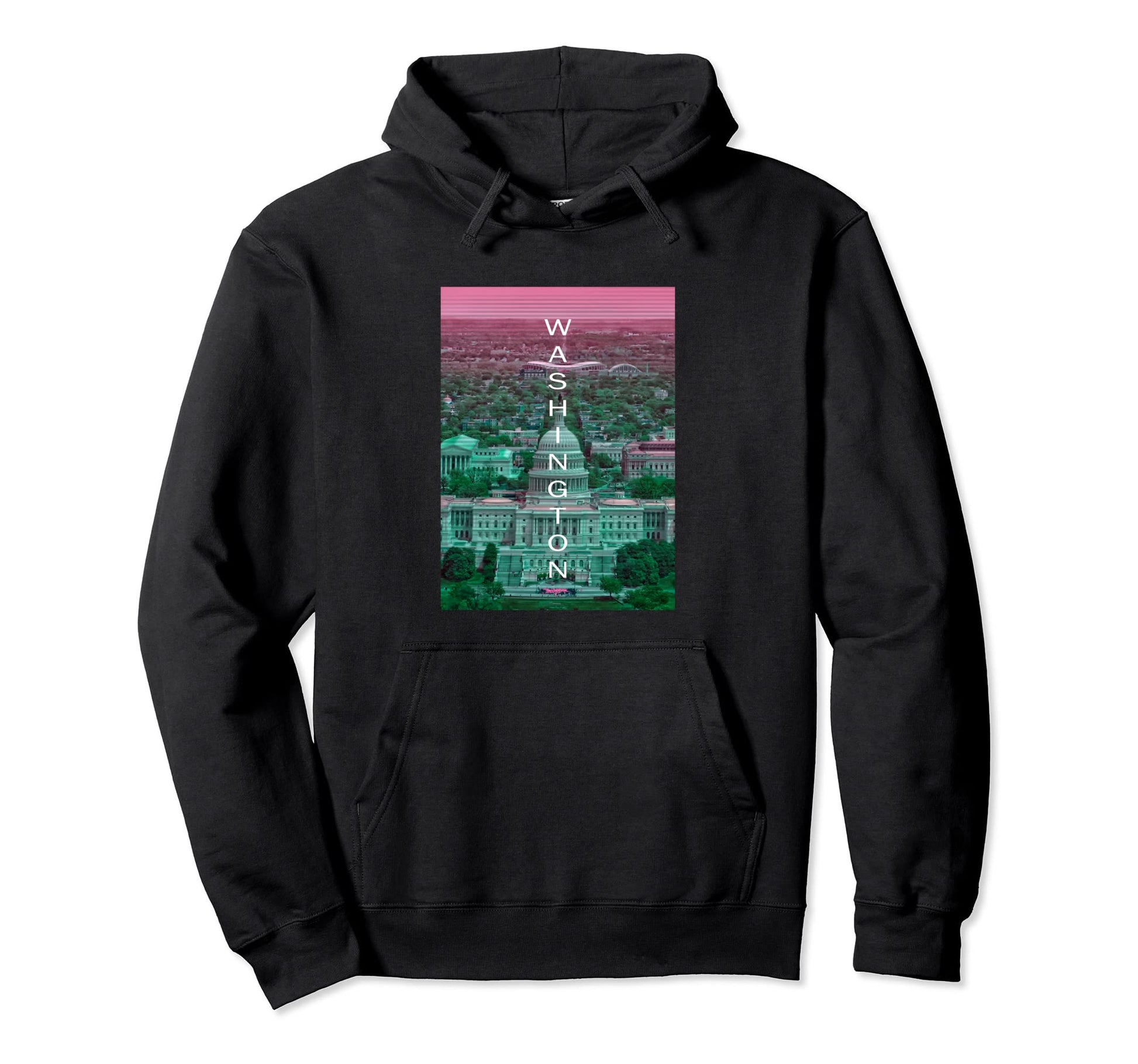 Washington Dc Vaporwave Aesthetic Hoodie - Novelty Apparel for Adults - T-Shirt, Sweatshirt, Hoodie