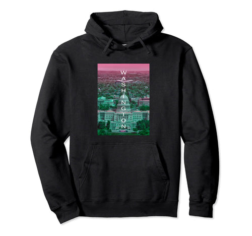 Washington Dc Vaporwave Aesthetic Hoodie - Novelty Apparel for Adults - T-Shirt, Sweatshirt, Hoodie