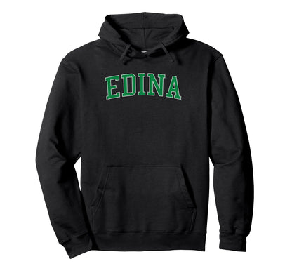 Edina Mn Distressed Green Varsity Hoodie - Minimalist Print for Adults - T-Shirt, Sweatshirt, Hoodie