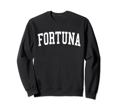 Fortuna Ca Distressed White Varsity Sweatshirt - Streetwear Style Unisex - T-Shirt, Sweatshirt, Hoodie