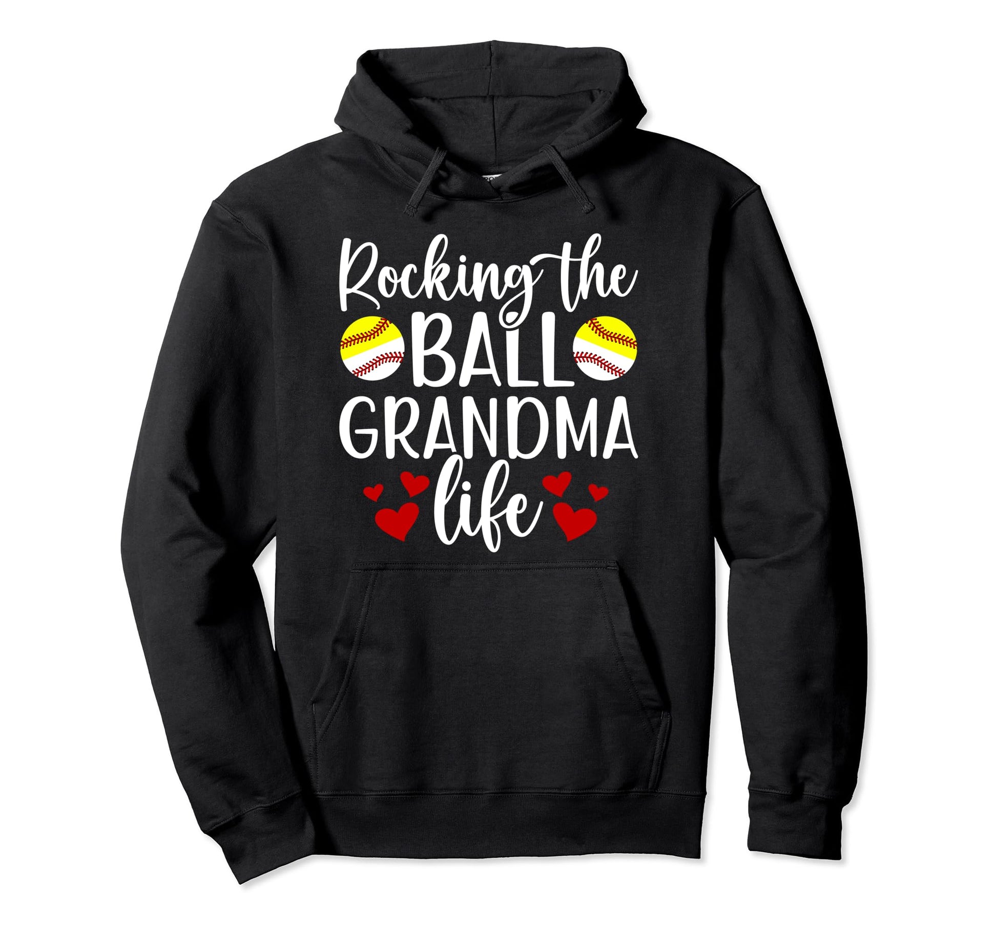 Rocking Ball Grandma Life Softball Hoodie - Fun Novelty Design Men Women - T-Shirt, Sweatshirt, Hoodie