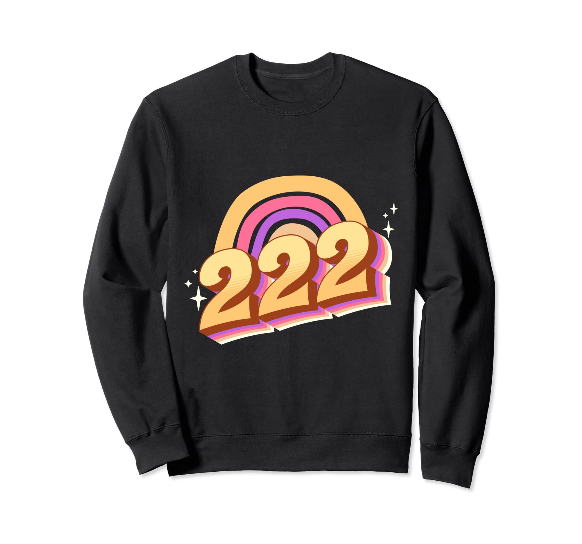 Angel Number 222 Rainbow Sweatshirt - Custom Art Print for Adults - T-Shirt, Sweatshirt, Hoodie