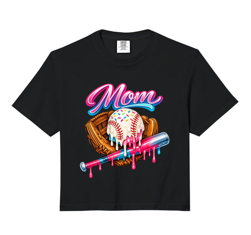 Baseball Mom Ice Cream Drip Baseball Hoodie - Fun Novelty Design Men Women - T-Shirt, Sweatshirt, Hoodie