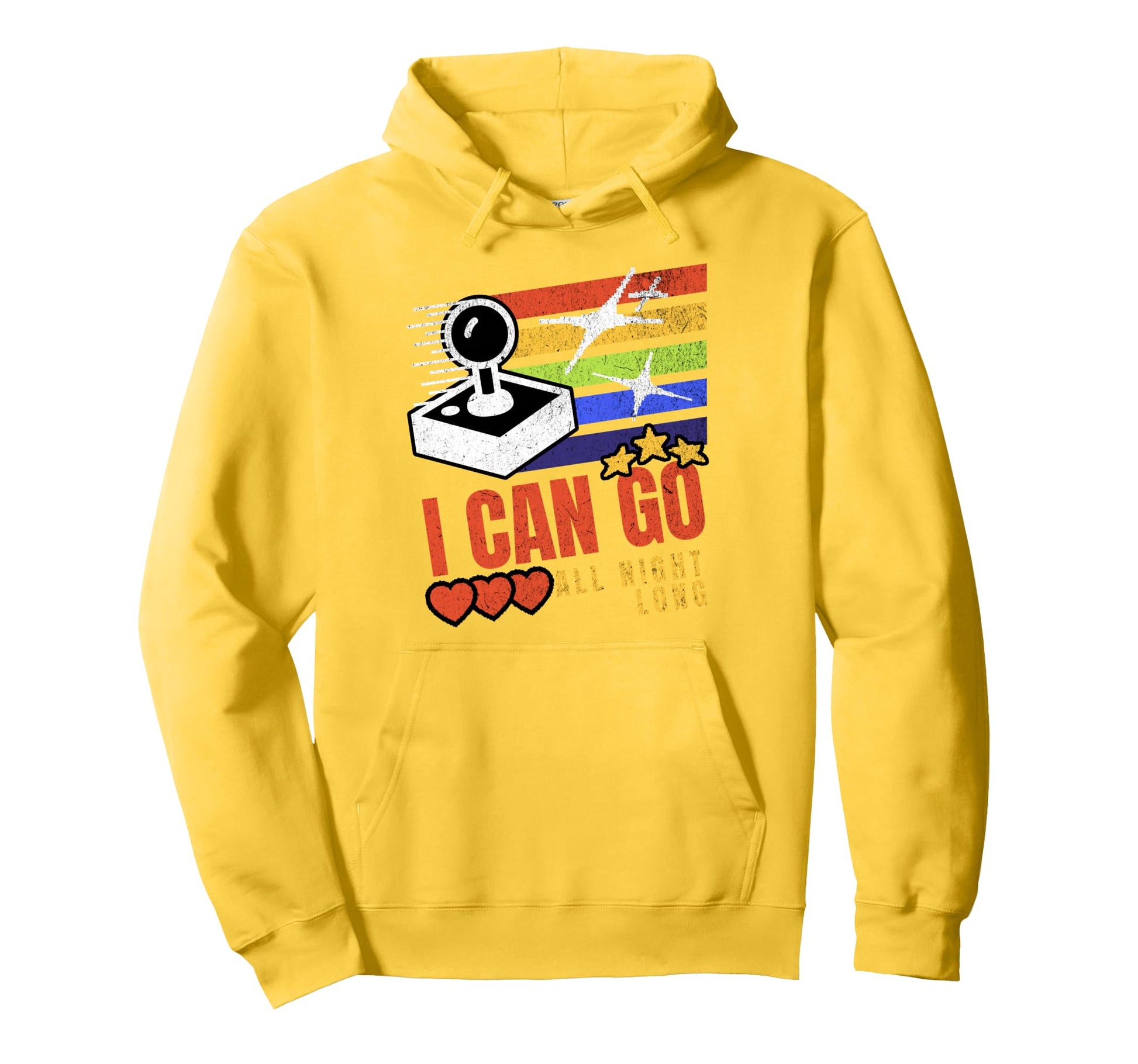 I Can Go All Night Long Arcade Gamer Hoodie - Unique Graphic Men Women - T-Shirt, Sweatshirt, Hoodie