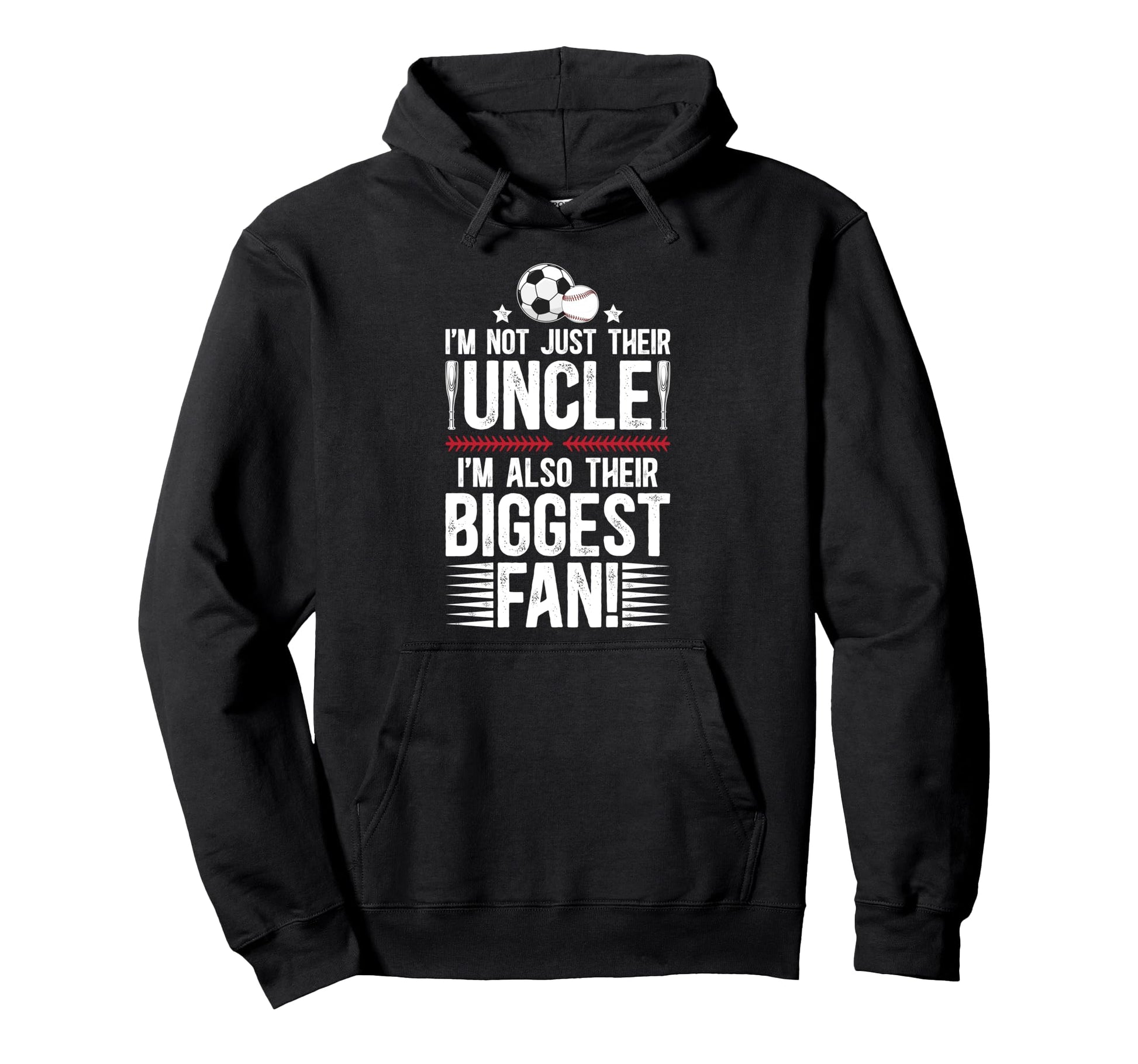 Their Biggest Fan Baseball Soccer Uncle Hoodie - Graphic Print for Adults - T-Shirt, Sweatshirt, Hoodie