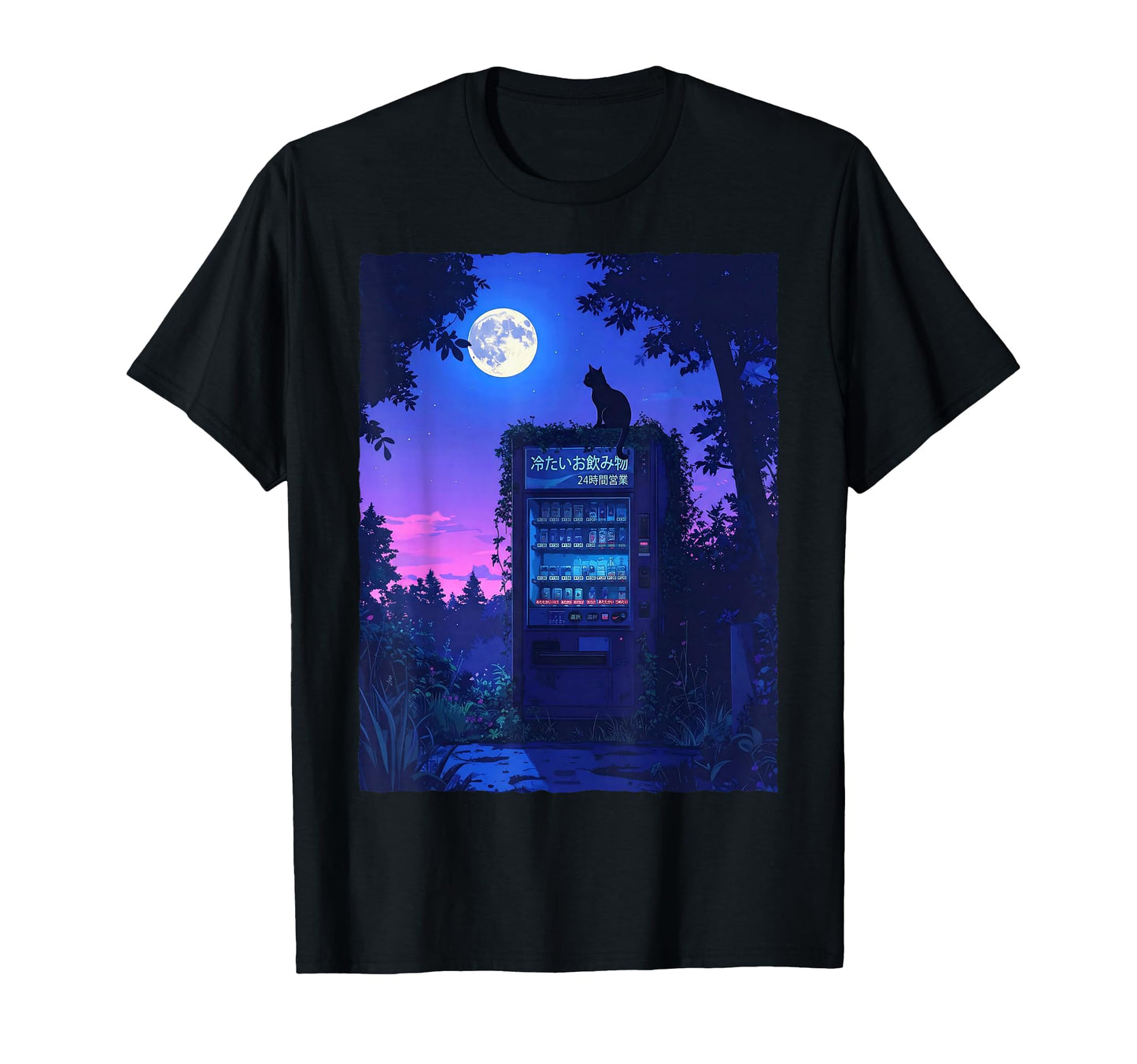 Japanese Vending Machine Anime Cat T-Shirt - Unique Graphic for Adults - T-Shirt, Sweatshirt, Hoodie