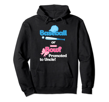 Baseball Or Bows Gender Reveal Party Hoodie - Trendy Graphic for Adults - T-Shirt, Sweatshirt, Hoodie