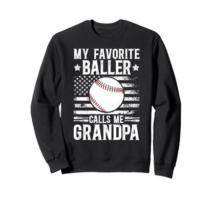 Proud Baseball Grandpa Baseball Sweatshirt - Custom Art Print Men Women - T-Shirt, Sweatshirt, Hoodie