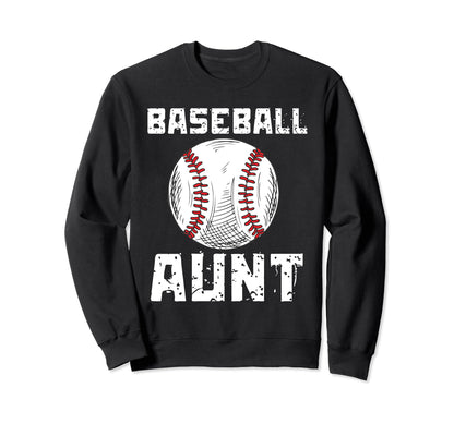 Baseball Aunt Family Matching Sweatshirt - Casual Everyday Wear for Adults - T-Shirt, Sweatshirt, Hoodie
