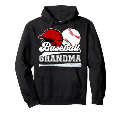 Baseball Grandma Proud Grandma Baseball Hoodie - Graphic Print Unisex - T-Shirt, Sweatshirt, Hoodie