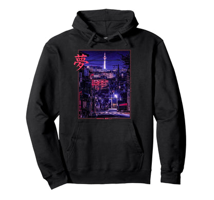 Japan Tokyo City Vaporwave Japanese Hoodie - Minimalist Print Men Women - T-Shirt, Sweatshirt, Hoodie