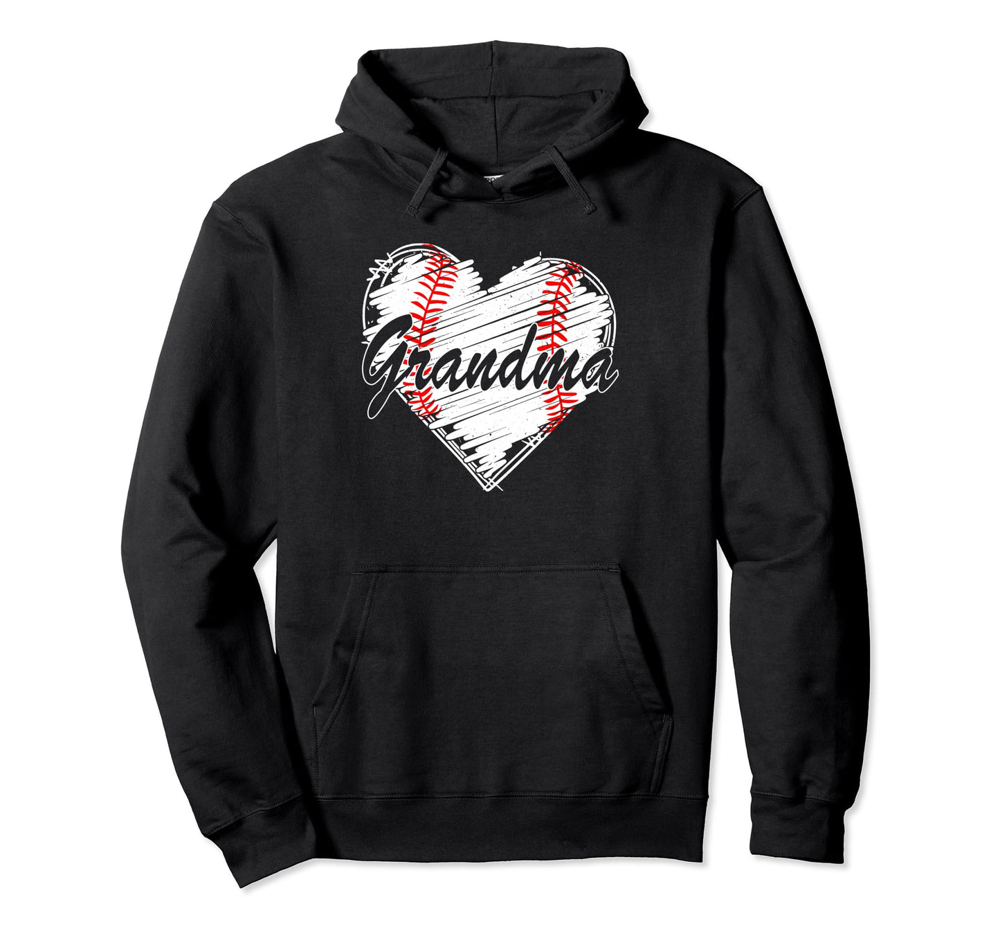Baseball Grandma Heart Mothers Day Hoodie - Custom Art Print Men Women - T-Shirt, Sweatshirt, Hoodie