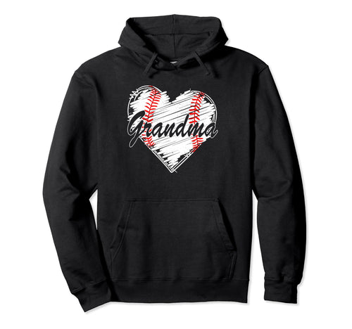 Baseball Grandma Heart Mothers Day Hoodie - Custom Art Print Men Women - T-Shirt, Sweatshirt, Hoodie