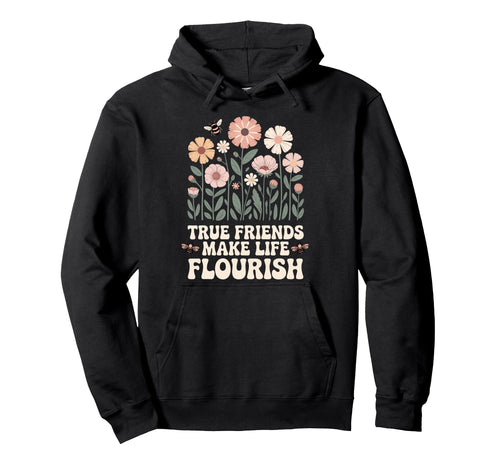 Garden Friends Wildflower Bee Flourish Hoodie - Trendy Graphic Unisex - T-Shirt, Sweatshirt, Hoodie