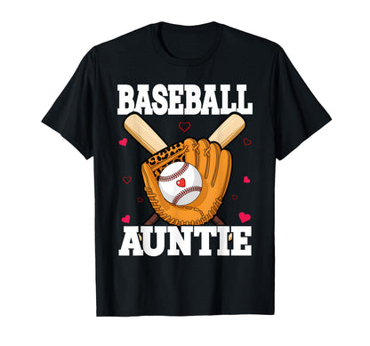 Baseball Aunt Heart Proud T-Shirt - Casual Everyday Wear for Adults - T-Shirt, Sweatshirt, Hoodie