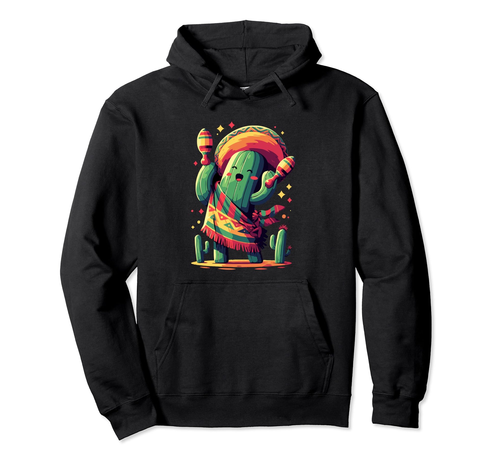 Cactus Maraca Serape Succulent Plant Hoodie - Novelty Apparel for Adults - T-Shirt, Sweatshirt, Hoodie