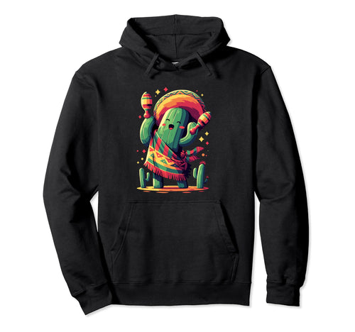 Cactus Maraca Serape Succulent Plant Hoodie - Novelty Apparel for Adults - T-Shirt, Sweatshirt, Hoodie