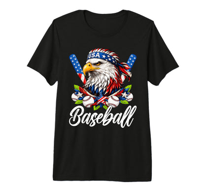 4Th July Baseball Lovers Eagle Usa Flag T-Shirt - Graphic Print Unisex - T-Shirt, Sweatshirt, Hoodie