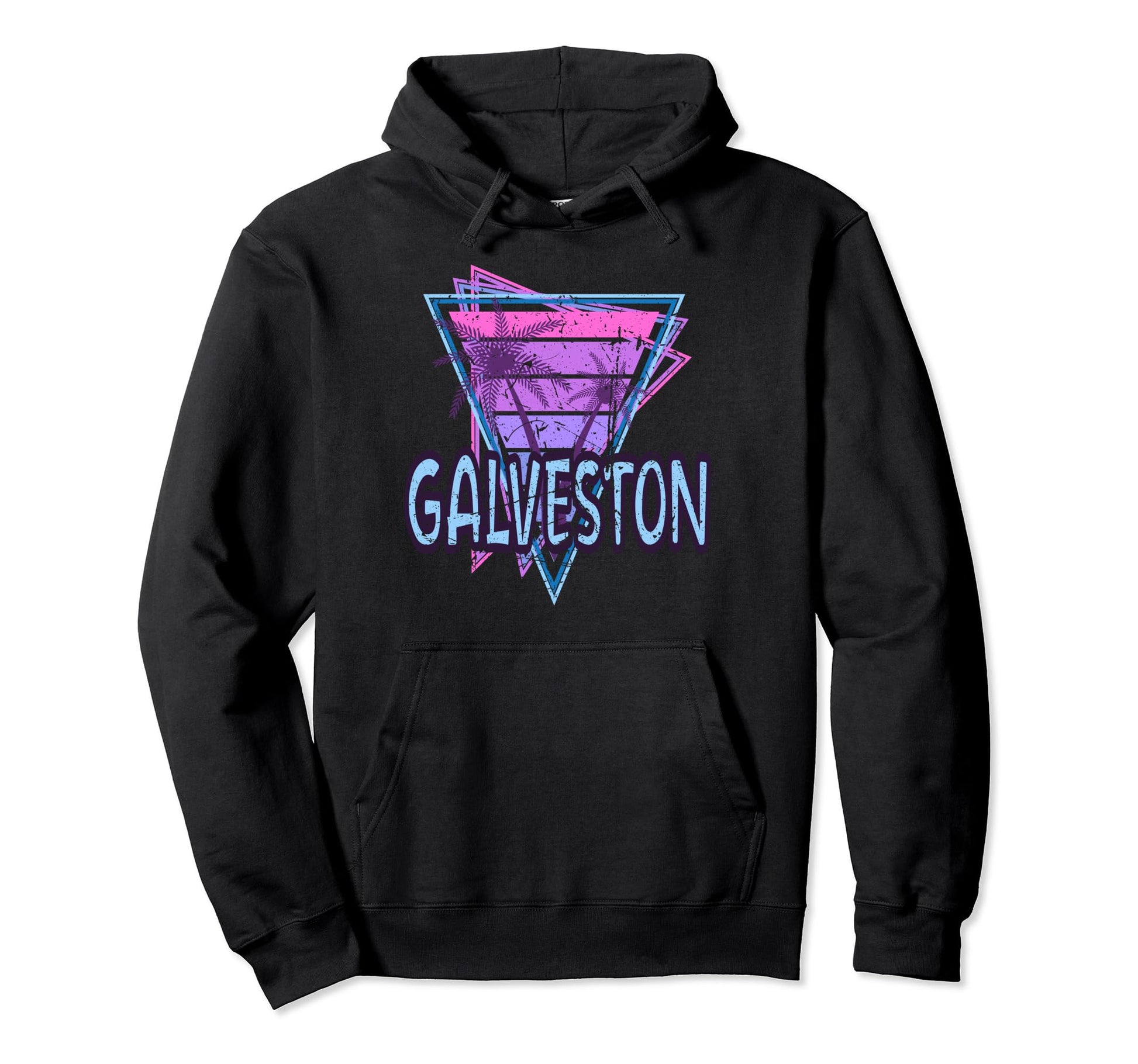 Galveston Vacation Vaporwave Aesthetic Hoodie - Graphic Print for Adults - T-Shirt, Sweatshirt, Hoodie