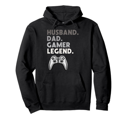 Husband Dad Gamer Legend Console Gamer Hoodie - Unique Graphic for Adults - T-Shirt, Sweatshirt, Hoodie