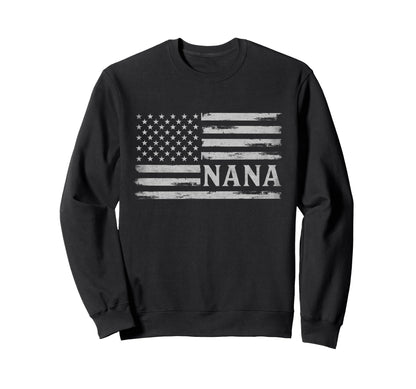 Nana Grey Usa Flag Mothers Day Sweatshirt - Minimalist Print for Adults - T-Shirt, Sweatshirt, Hoodie