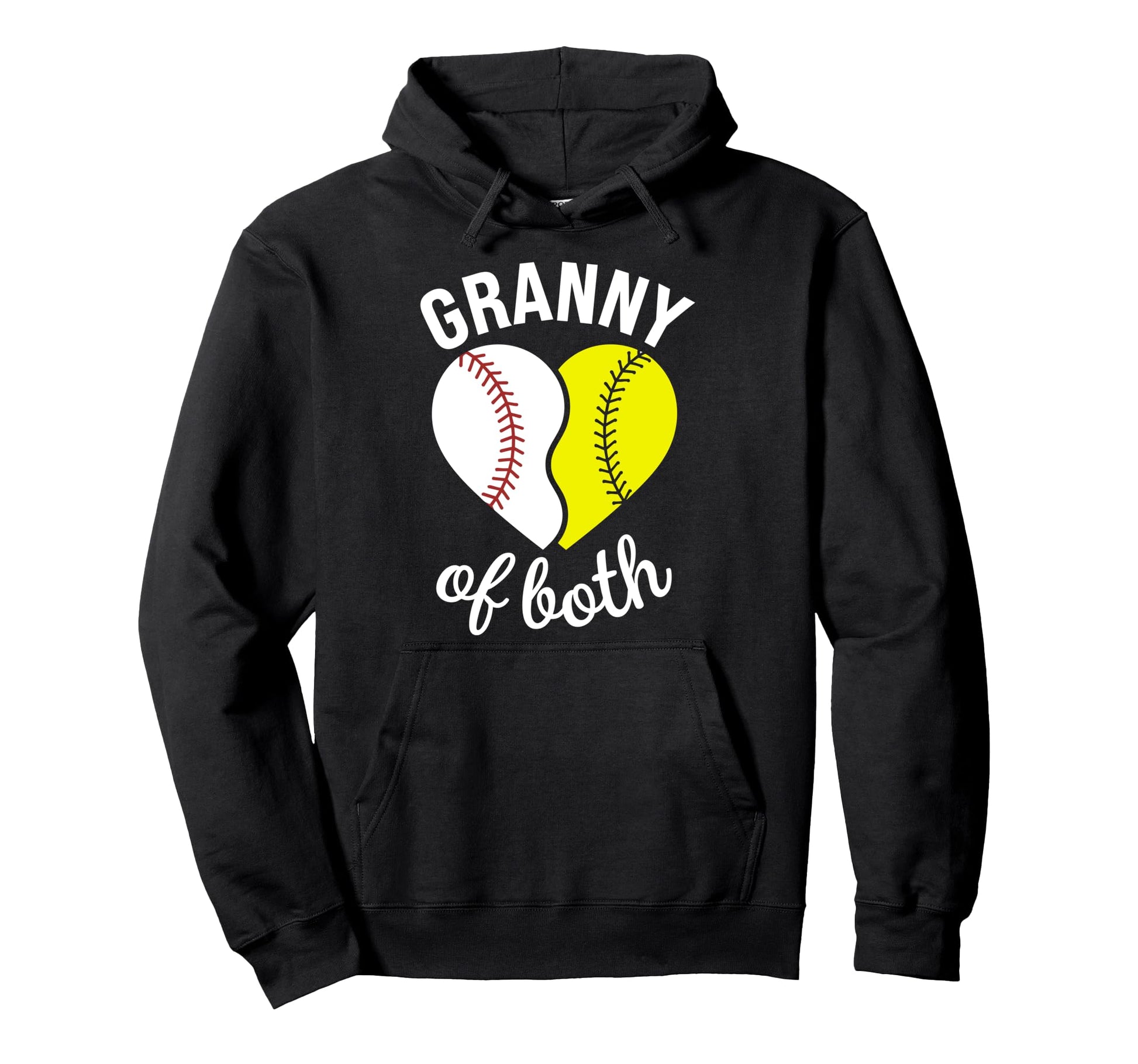 Granny Both Baseball Softball Heart Lovers Hoodie - Novelty Apparel Unisex - T-Shirt, Sweatshirt, Hoodie