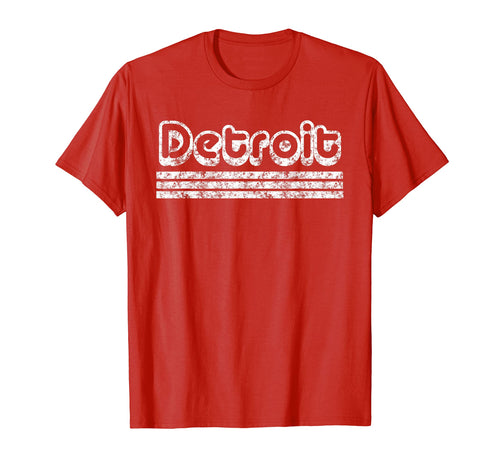 Detroit Michigan Three Stripe T-Shirt - Graphic Print Men Women - T-Shirt, Sweatshirt, Hoodie