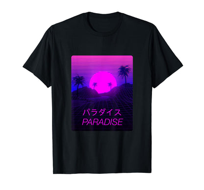 Vaporwave Paradise Aesthetic T-Shirt - Casual Everyday Wear Men Women - T-Shirt, Sweatshirt, Hoodie
