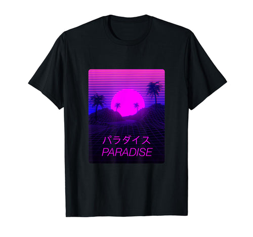Vaporwave Paradise Aesthetic T-Shirt - Casual Everyday Wear Men Women - T-Shirt, Sweatshirt, Hoodie