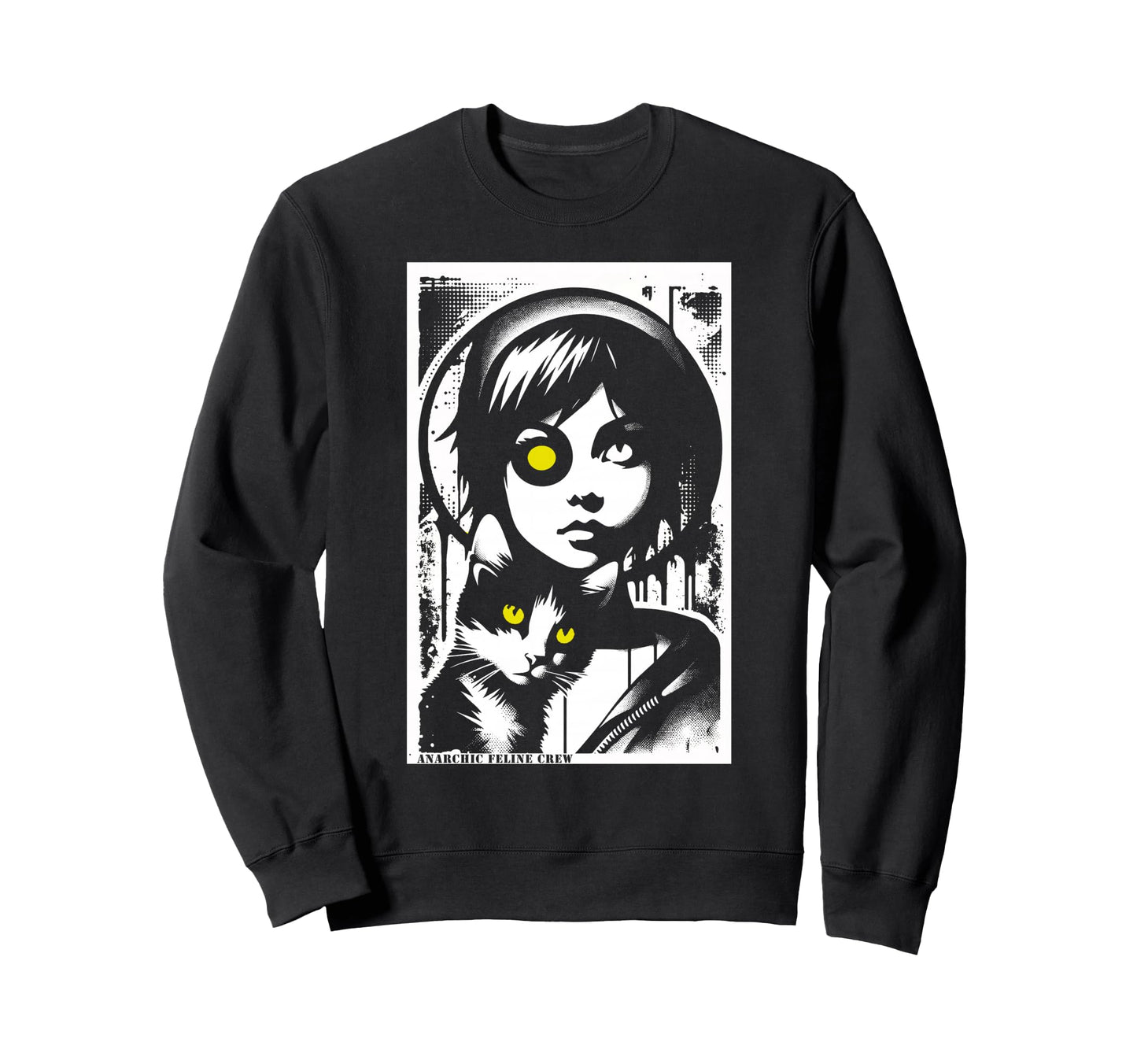 Punk And Cat Graffiti Grunge 90S Sweatshirt - Aesthetic Graphic Unisex - T-Shirt, Sweatshirt, Hoodie