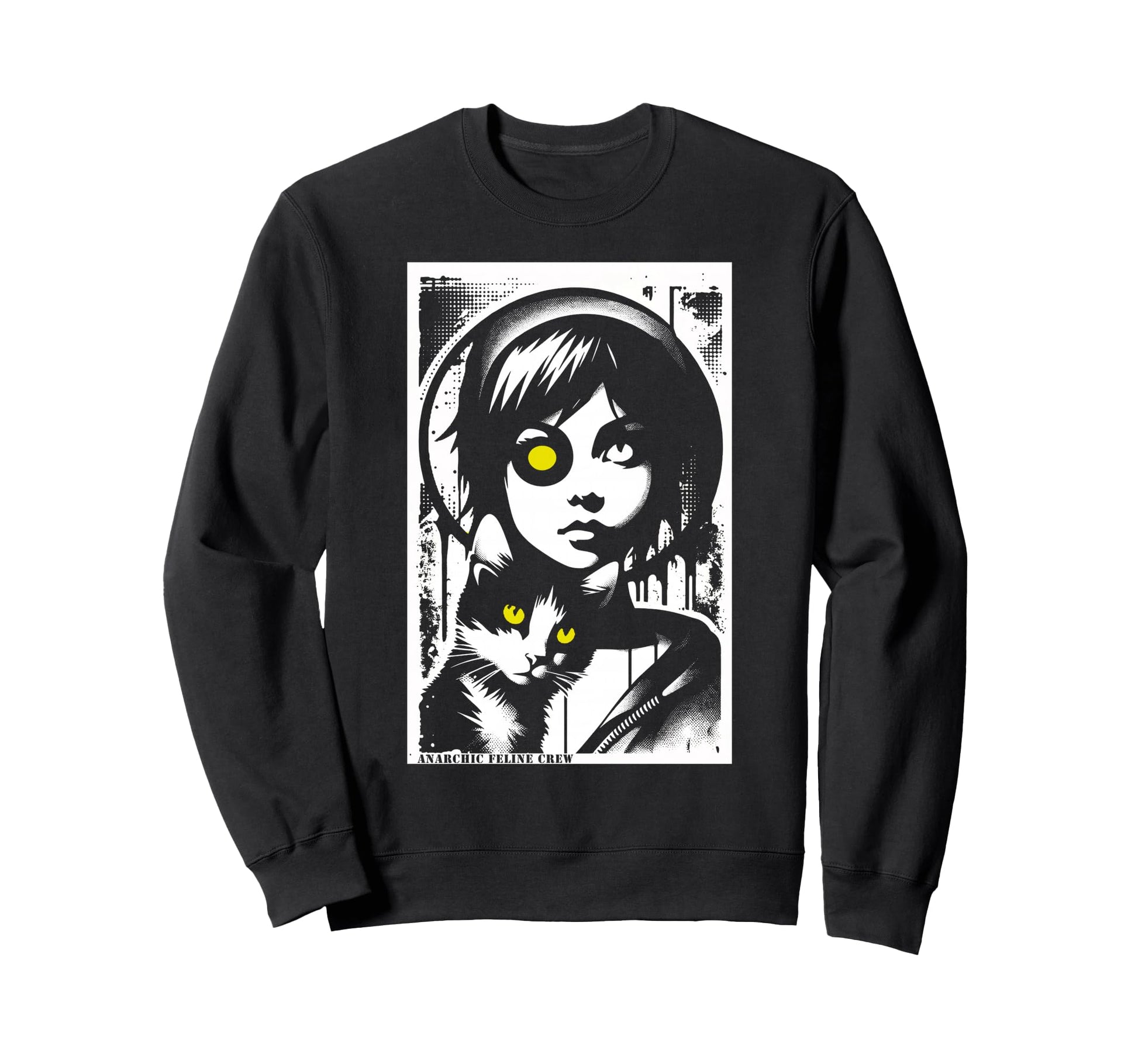 Punk And Cat Graffiti Grunge 90S Sweatshirt - Aesthetic Graphic Unisex - T-Shirt, Sweatshirt, Hoodie