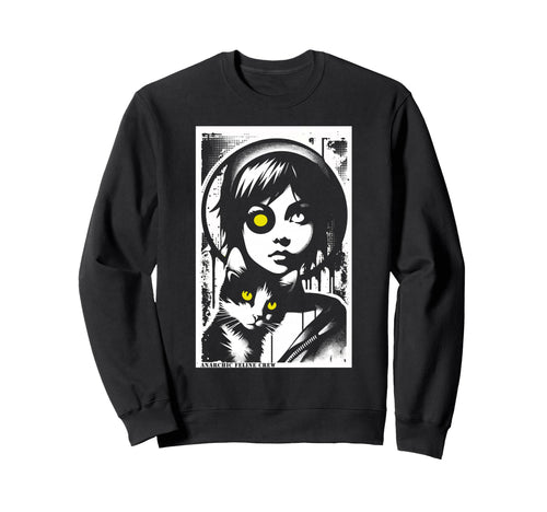 Punk And Cat Graffiti Grunge 90S Sweatshirt - Aesthetic Graphic Unisex - T-Shirt, Sweatshirt, Hoodie