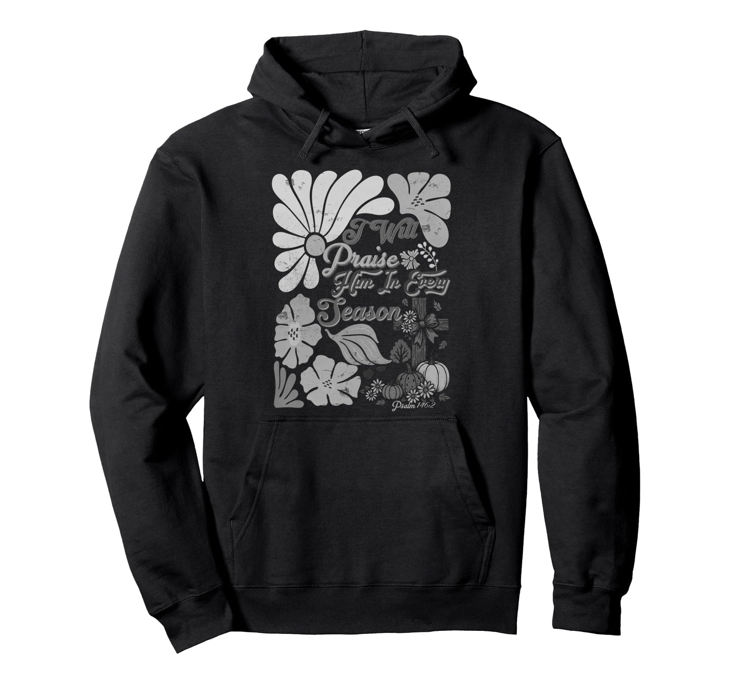 Thanksgiving Fall Pumpkin Cross Praise Him Hoodie - Unique Graphic Unisex - T-Shirt, Sweatshirt, Hoodie