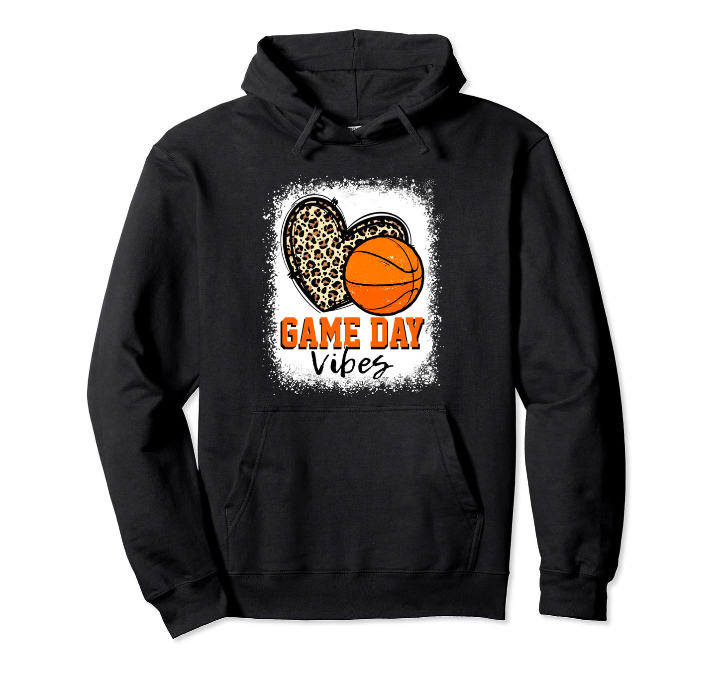 Basketball Leopard Game Day Vibes Mom Hoodie - Casual Everyday Wear Unisex - T-Shirt, Sweatshirt, Hoodie