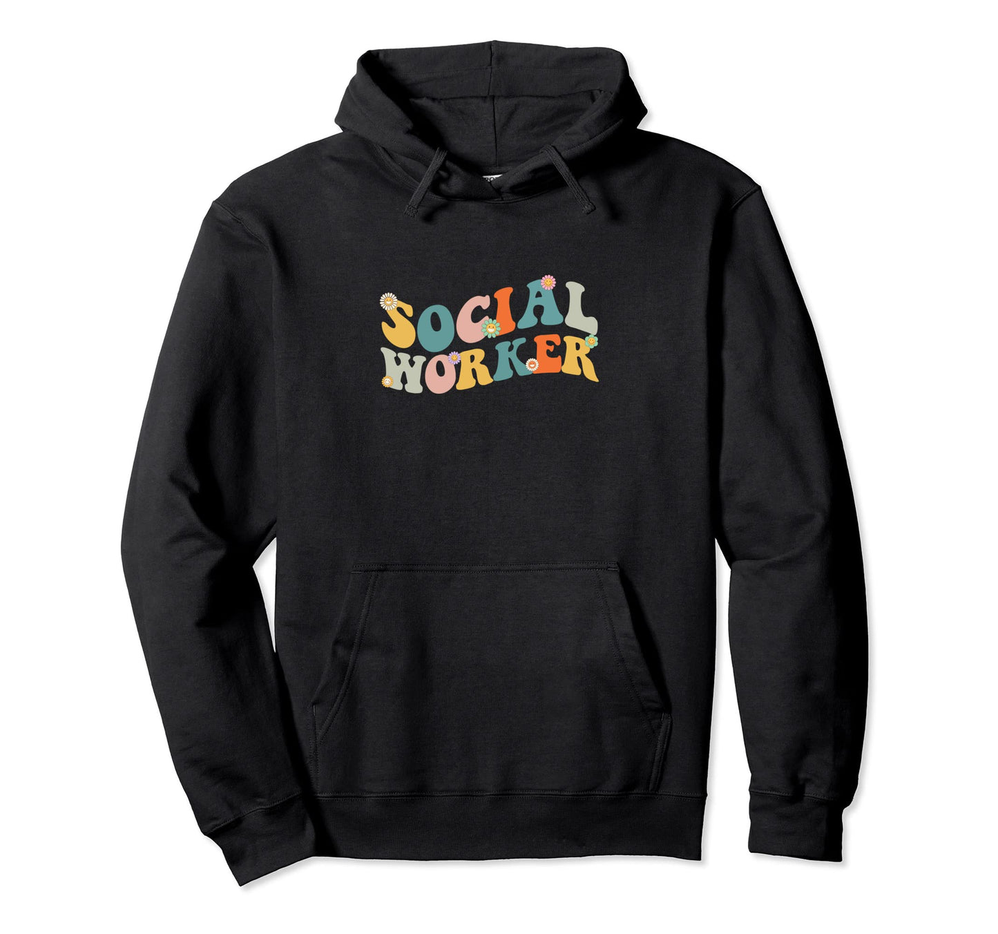Groovy Social Worker Leopard Rainbow Gift Hoodie - Graphic Print Men Women - T-Shirt, Sweatshirt, Hoodie