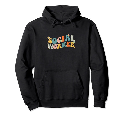 Groovy Social Worker Leopard Rainbow Gift Hoodie - Graphic Print Men Women - T-Shirt, Sweatshirt, Hoodie