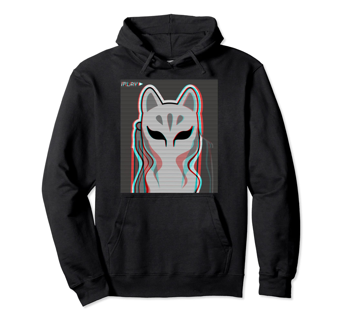 Kitsune Fox Mask Japanese Hoodie - Casual Everyday Wear for Adults - T-Shirt, Sweatshirt, Hoodie