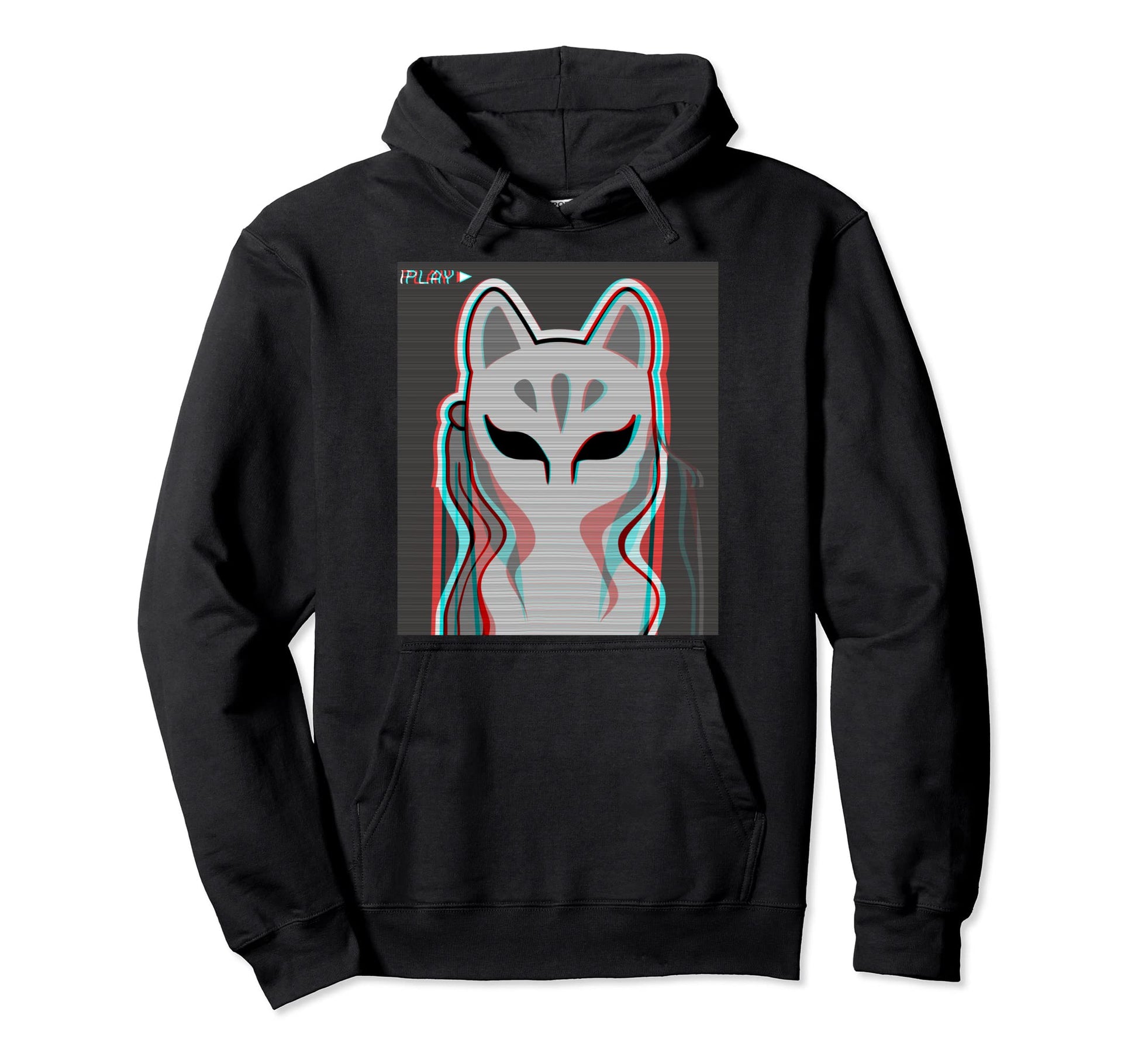 Kitsune Fox Mask Japanese Hoodie - Casual Everyday Wear for Adults - T-Shirt, Sweatshirt, Hoodie