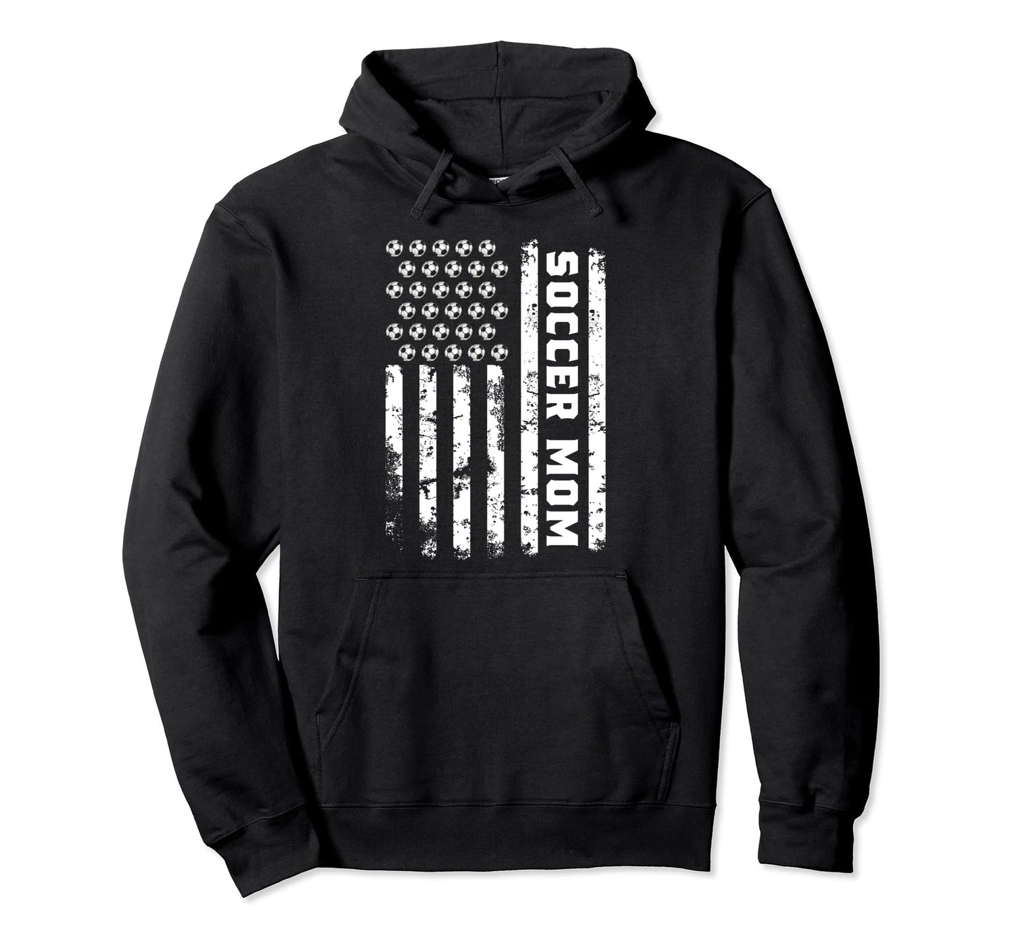 Soccer Mom Game Day Soccer Lovers Usa Flag Hoodie - Novelty Apparel Unisex - T-Shirt, Sweatshirt, Hoodie