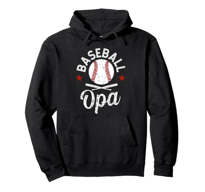 Baseball Opa Grandpa Baseball Player Hoodie - Fun Novelty Design Men Women - T-Shirt, Sweatshirt, Hoodie