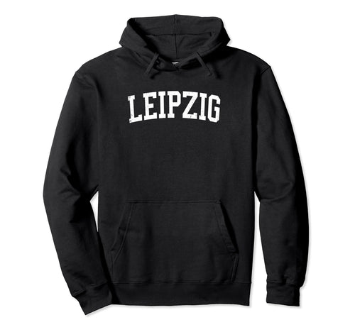 Leipzig Germany Distressed White Varsity Hoodie - Unique Graphic Unisex - T-Shirt, Sweatshirt, Hoodie