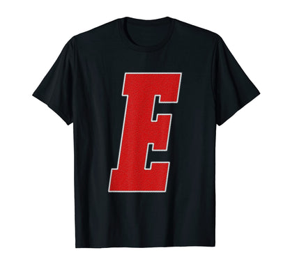 Letter E Monogram Varsity Alphabet T-Shirt - Custom Art Print for Adults - T-Shirt, Sweatshirt, Hoodie